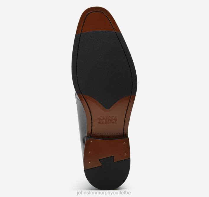 Johnston & Murphy Hommes bout droit Meade TXRN194 chaussures cuir de veau italien noir