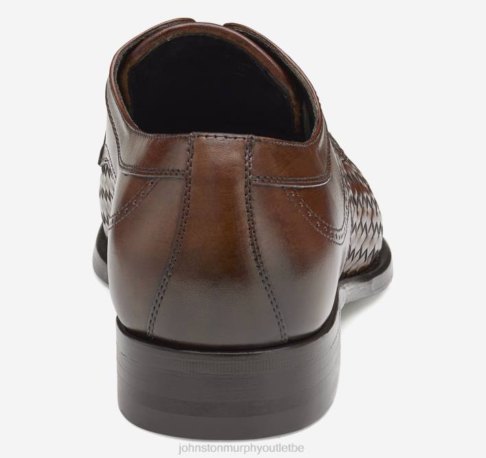 Johnston & Murphy Hommes bout droit ellsworth TXRN182 chaussures cuir de veau tressé italien marron