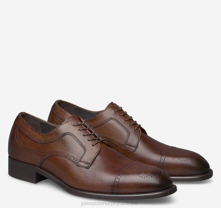 Johnston & Murphy Hommes bout droit ellsworth TXRN319 chaussures cuir de veau italien marron