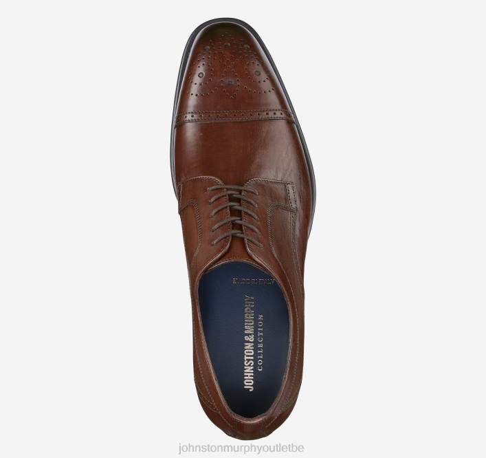Johnston & Murphy Hommes bout droit ellsworth TXRN319 chaussures cuir de veau italien marron