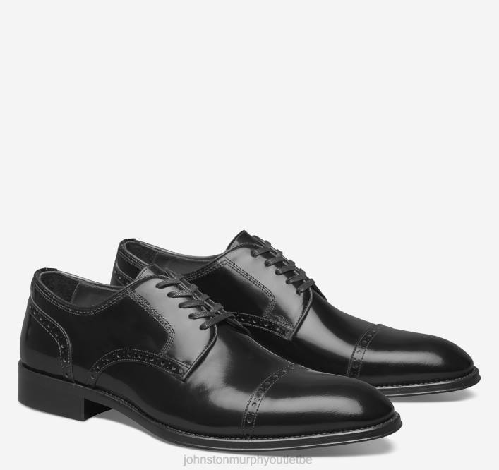 Johnston & Murphy Hommes bout pointu flynn TXRN302 chaussures cuir de veau italien noir
