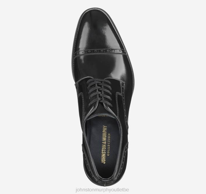 Johnston & Murphy Hommes bout pointu flynn TXRN302 chaussures cuir de veau italien noir