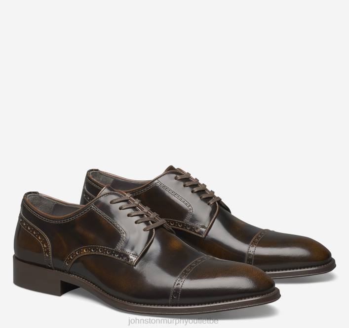 Johnston & Murphy Hommes bout pointu flynn TXRN322 chaussures cuir de veau italien cognac