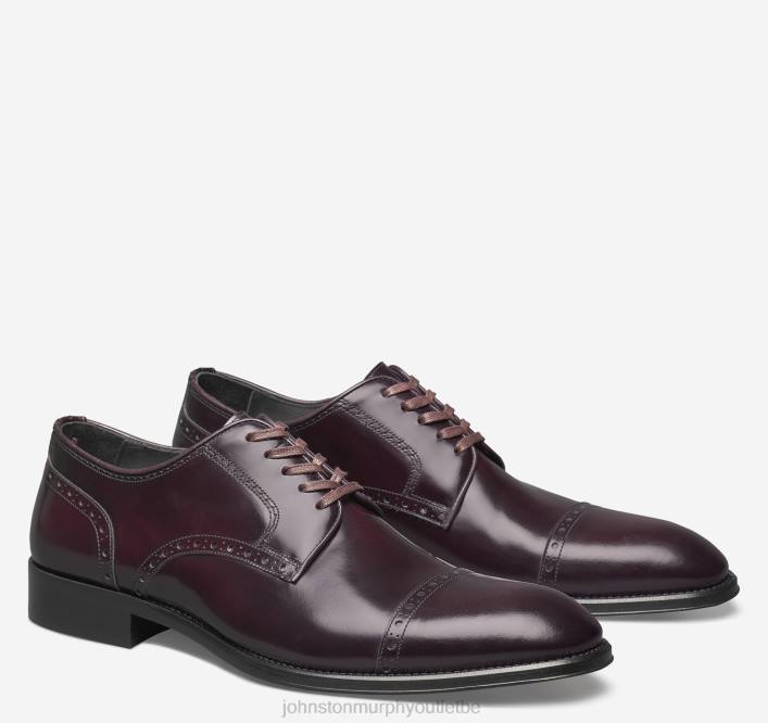 Johnston & Murphy Hommes bout pointu flynn TXRN323 chaussures cuir de veau italien bordeaux