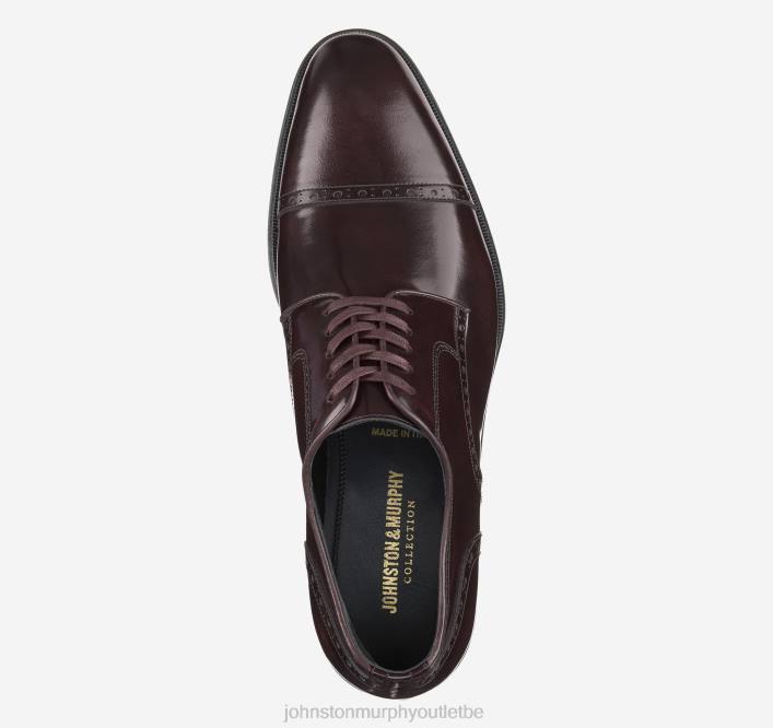 Johnston & Murphy Hommes bout pointu flynn TXRN323 chaussures cuir de veau italien bordeaux