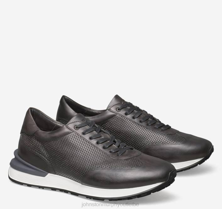 Johnston & Murphy Hommes briggs perfed u-gorge TXRN355 chaussures cuir de veau italien graphite