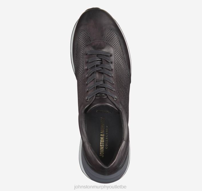 Johnston & Murphy Hommes briggs perfed u-gorge TXRN355 chaussures cuir de veau italien graphite