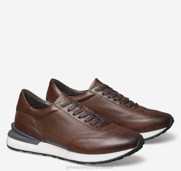 Johnston & Murphy Hommes briggs perfed u-gorge TXRN377 chaussures cuir de veau italien marron