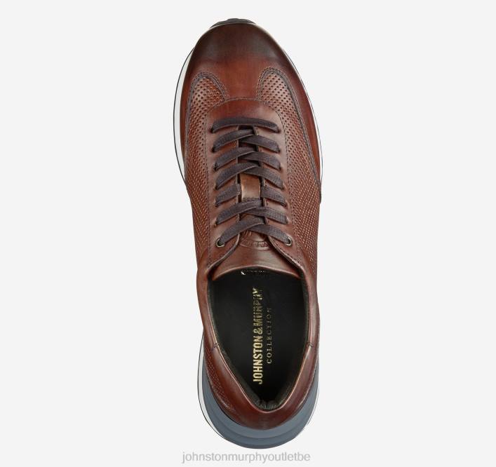 Johnston & Murphy Hommes briggs perfed u-gorge TXRN377 chaussures cuir de veau italien marron