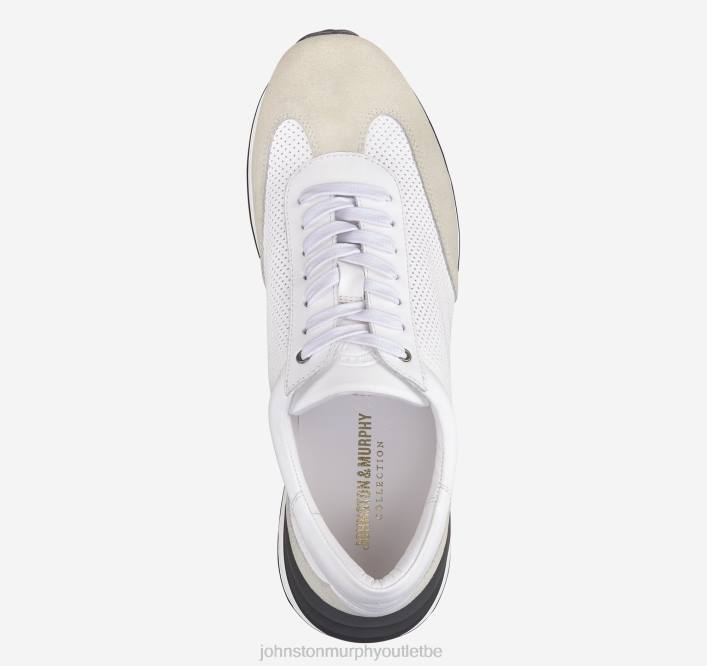 Johnston & Murphy Hommes briggs perfed u-gorge TXRN378 chaussures Daim/veau italien ivoire