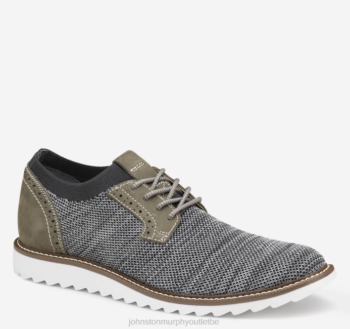 Johnston & Murphy Hommes duncan tricot bout uni TXRN127 chaussures tricot/nubuck marbré gris