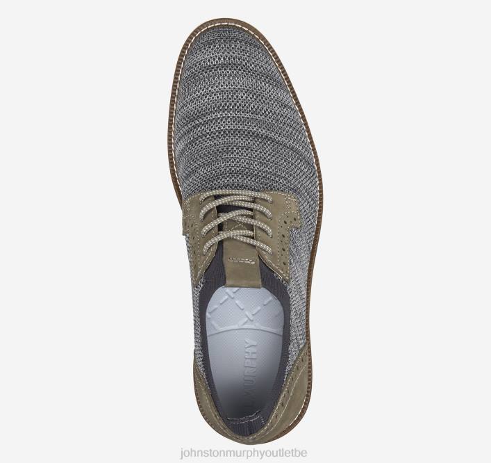 Johnston & Murphy Hommes duncan tricot bout uni TXRN127 chaussures tricot/nubuck marbré gris