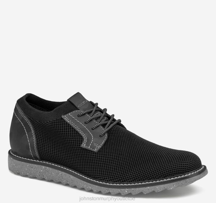 Johnston & Murphy Hommes duncan tricot bout uni TXRN40 chaussures tricot noir/cuir gaufré camouflage