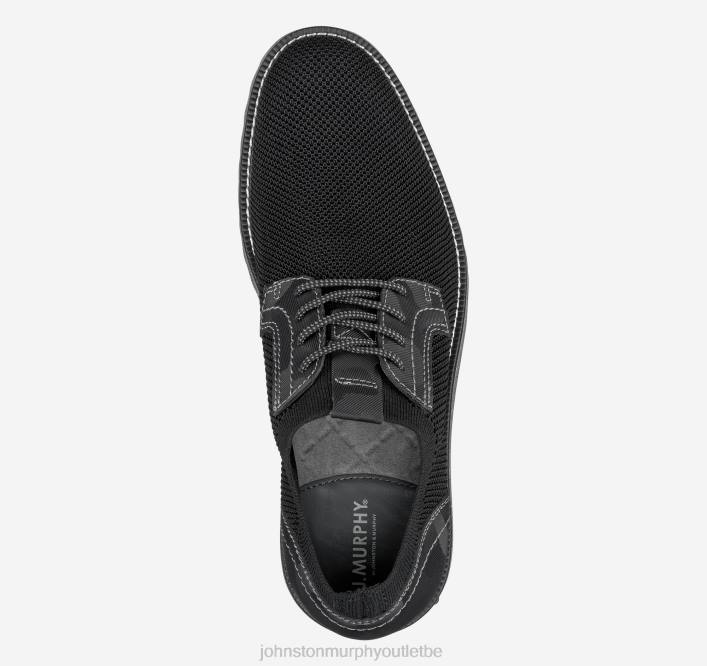 Johnston & Murphy Hommes duncan tricot bout uni TXRN40 chaussures tricot noir/cuir gaufré camouflage