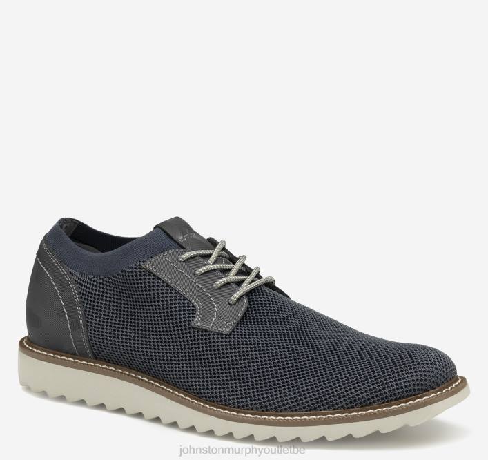 Johnston & Murphy Hommes duncan tricot bout uni TXRN90 chaussures tricot bleu marine/cuir gaufré camouflage