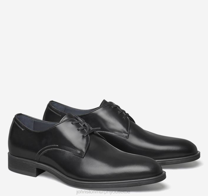 Johnston & Murphy Hommes flynch bout uni TXRN249 chaussures cuir de veau italien noir