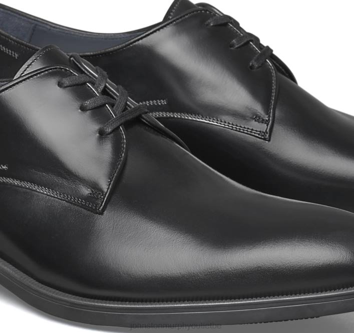 Johnston & Murphy Hommes flynch bout uni TXRN249 chaussures cuir de veau italien noir