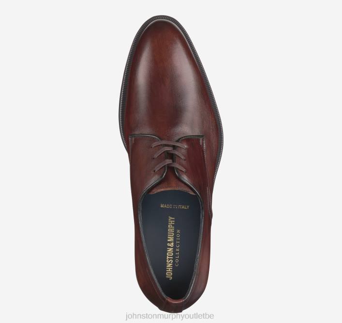 Johnston & Murphy Hommes flynch bout uni TXRN357 chaussures cuir de veau italien acajou