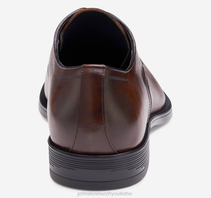 Johnston & Murphy Hommes flynch bout uni TXRN357 chaussures cuir de veau italien acajou