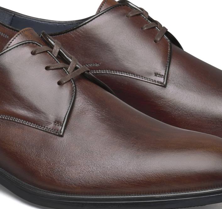 Johnston & Murphy Hommes flynch bout uni TXRN357 chaussures cuir de veau italien acajou