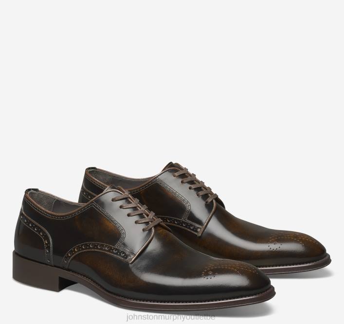 Johnston & Murphy Hommes flynn bout uni TXRN209 chaussures cuir de veau italien cognac