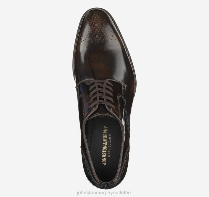 Johnston & Murphy Hommes flynn bout uni TXRN209 chaussures cuir de veau italien cognac