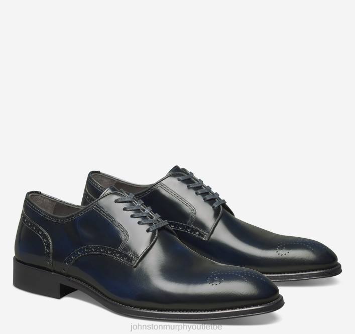 Johnston & Murphy Hommes flynn bout uni TXRN330 chaussures cuir de veau italien bleu marine foncé