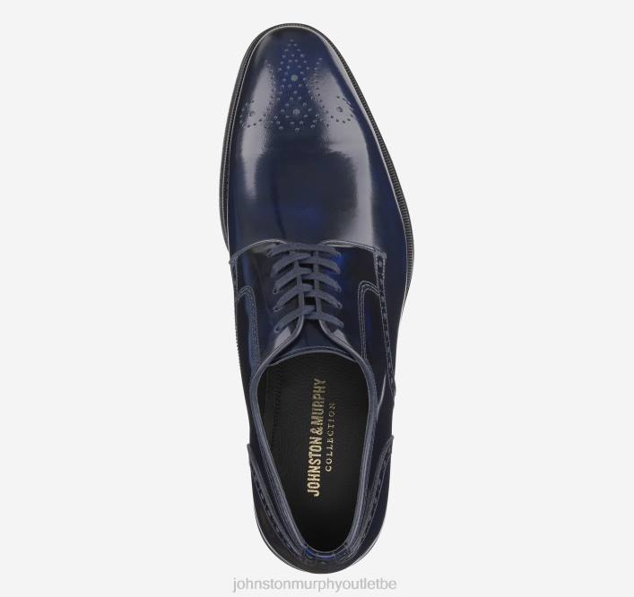 Johnston & Murphy Hommes flynn bout uni TXRN330 chaussures cuir de veau italien bleu marine foncé