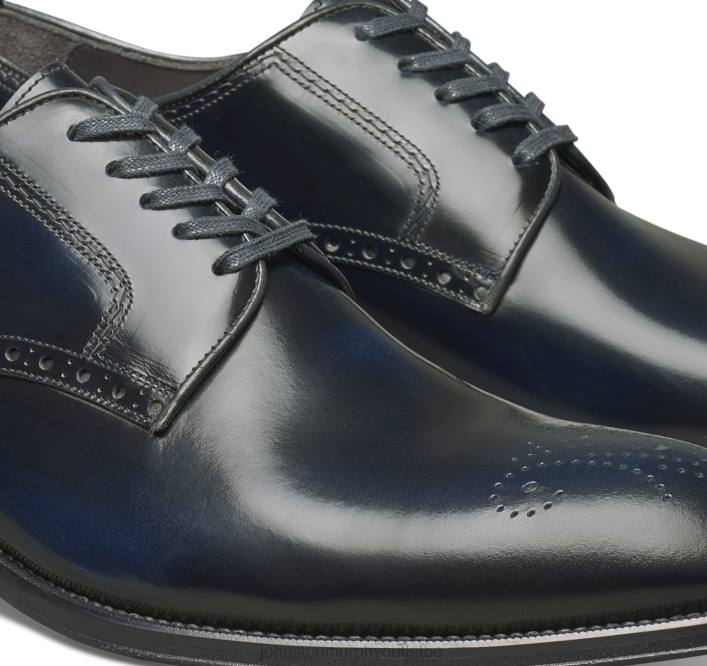 Johnston & Murphy Hommes flynn bout uni TXRN330 chaussures cuir de veau italien bleu marine foncé