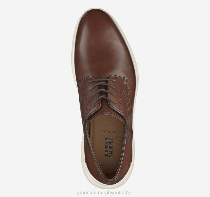 Johnston & Murphy Hommes hennings bout uni TXRN279 chaussures acajou pleine fleur