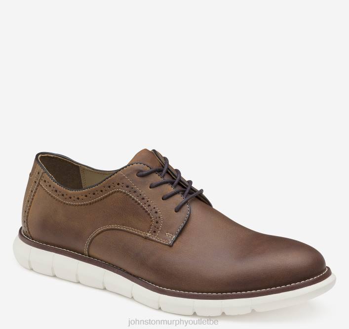Johnston & Murphy Hommes holden bout uni TXRN101 chaussures grains entiers huilés beiges
