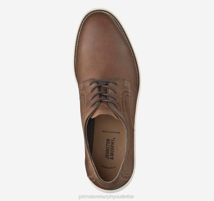 Johnston & Murphy Hommes holden bout uni TXRN101 chaussures grains entiers huilés beiges