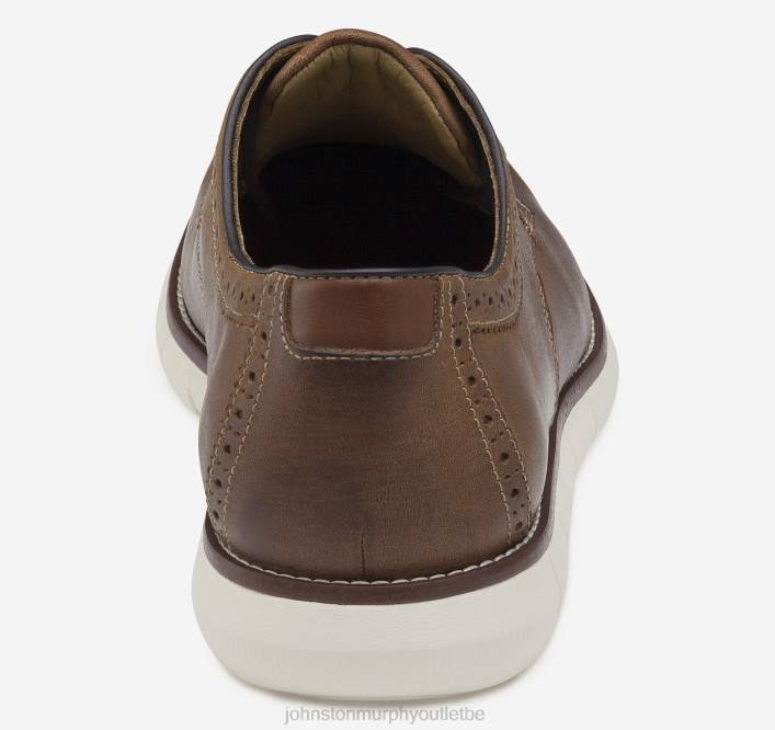 Johnston & Murphy Hommes holden bout uni TXRN101 chaussures grains entiers huilés beiges