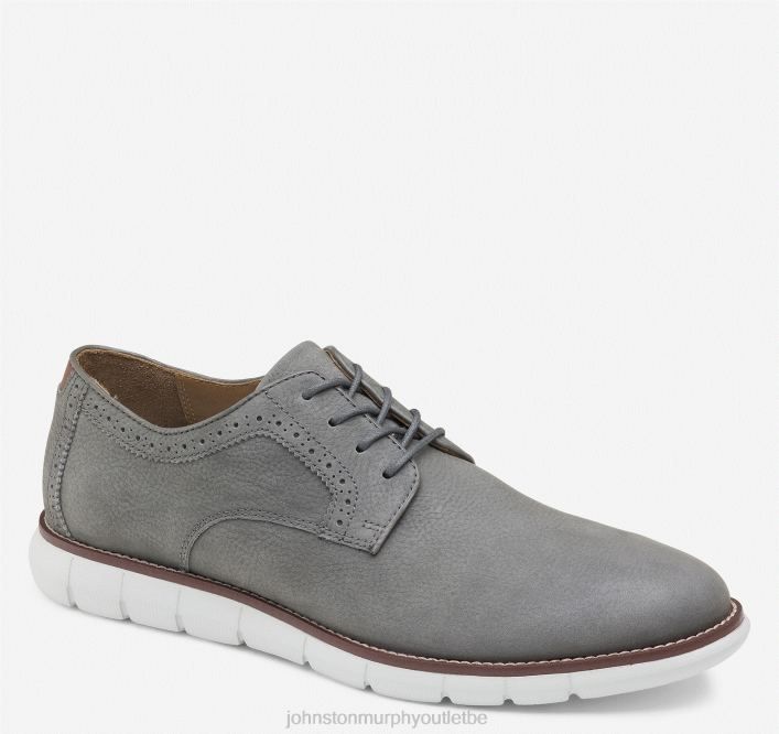 Johnston & Murphy Hommes holden bout uni TXRN141 chaussures nubuck foulonné gris