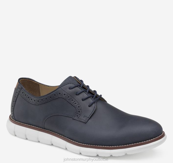 Johnston & Murphy Hommes holden bout uni TXRN155 chaussures pleine fleur huilée marine