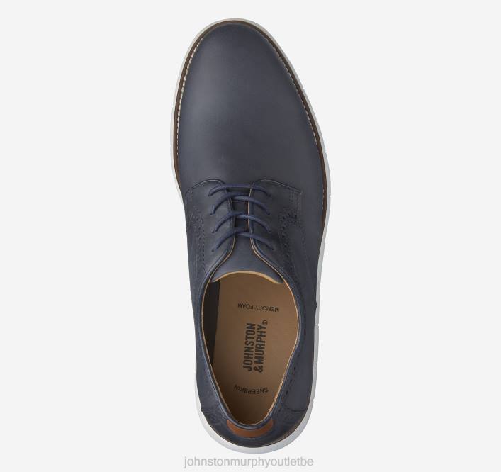 Johnston & Murphy Hommes holden bout uni TXRN155 chaussures pleine fleur huilée marine