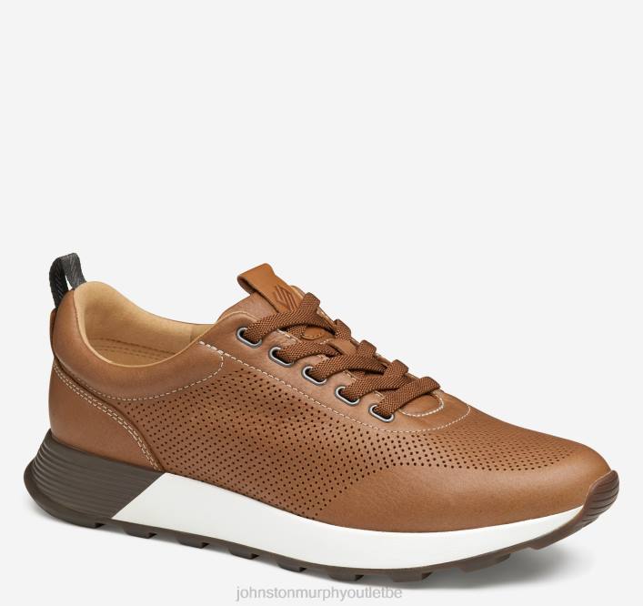 Johnston & Murphy Hommes jogging perforé kinnon TXRN197 chaussures beige pleine fleur