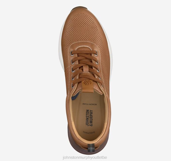 Johnston & Murphy Hommes jogging perforé kinnon TXRN197 chaussures beige pleine fleur