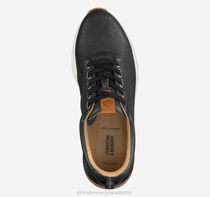 Johnston & Murphy Hommes jogging perforé kinnon TXRN207 chaussures noir pleine fleur