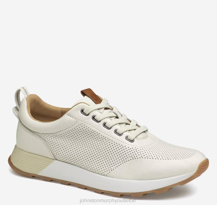 Johnston & Murphy Hommes jogging perforé kinnon TXRN305 chaussures blanc pleine fleur