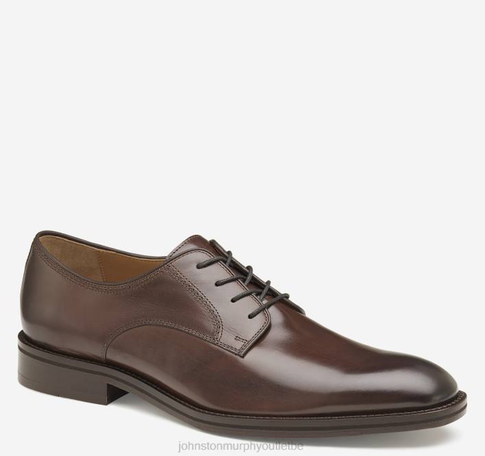 Johnston & Murphy Hommes meade, bout uni TXRN193 chaussures cuir de veau italien acajou
