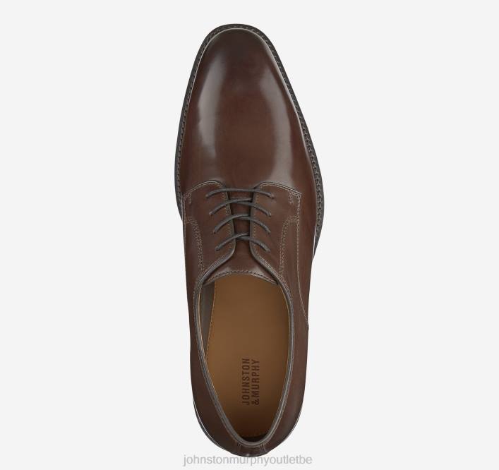 Johnston & Murphy Hommes meade, bout uni TXRN193 chaussures cuir de veau italien acajou