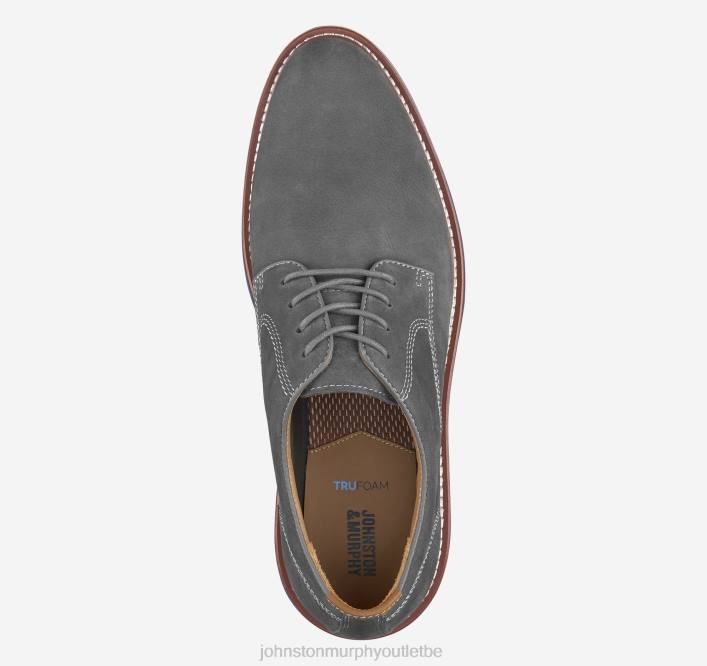 Johnston & Murphy Hommes upton bout uni TXRN103 chaussures nubuck gris