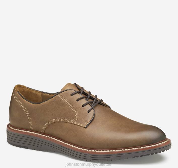 Johnston & Murphy Hommes upton bout uni TXRN14 chaussures grains entiers huilés beiges