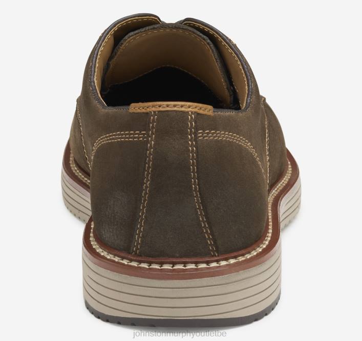 Johnston & Murphy Hommes upton bout uni TXRN97 chaussures nubuck marron foncé