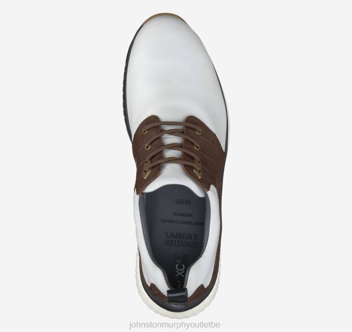 Johnston & Murphy Hommes selle hybride xc4 h2-luxe TXRN364 chaussures blanc/acajou pleine fleur gaufré croco