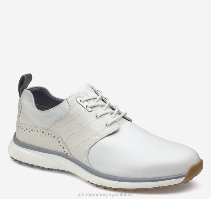 Johnston & Murphy Hommes selle hybride xc4 h2-luxe TXRN365 chaussures blanc/blanc pleine fleur gaufré croco