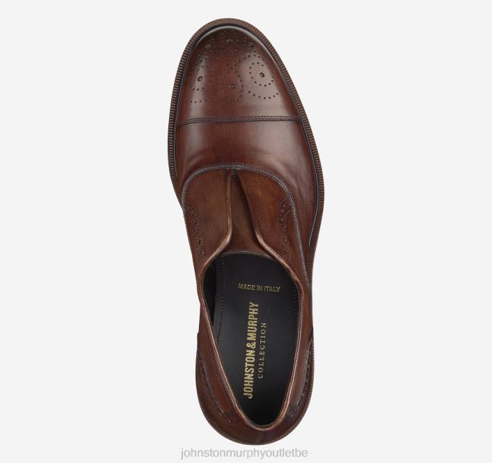 Johnston & Murphy Hommes Hartley sans lacets à bout renforcé TXRN370 chaussures cuir de veau italien marron