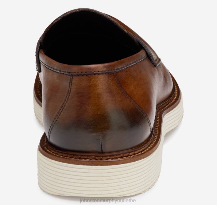 Johnston & Murphy Hommes Jameson Penny TXRN313 chaussures cuir de veau italien marron