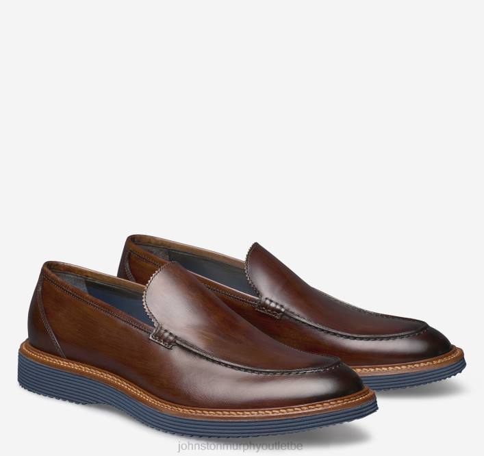 Johnston & Murphy Hommes Jameson vénitien TXRN216 chaussures cuir de veau italien marron